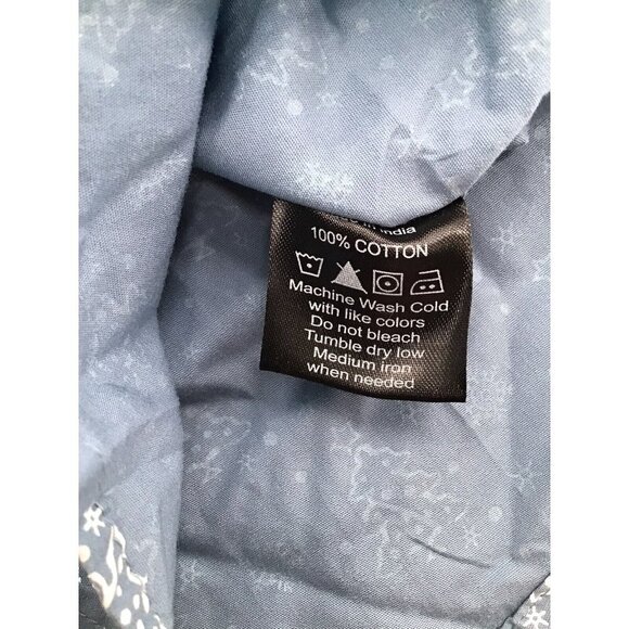 MONUMENT SNOWFLAKE CHRISTMAS TREE SHORT SLEEVE BUTTON UP SHIRT MENS SIZE SMALL - Picture 6 of 6